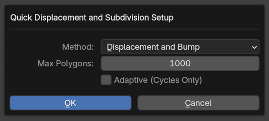 pic: quick displacement setup options