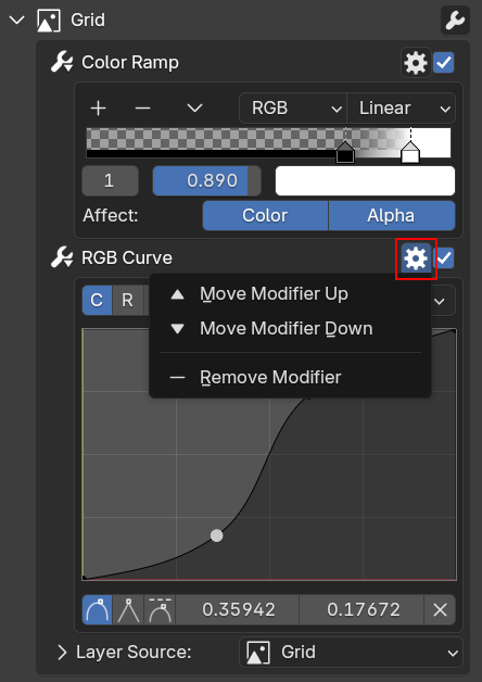 pic: Modifier menu