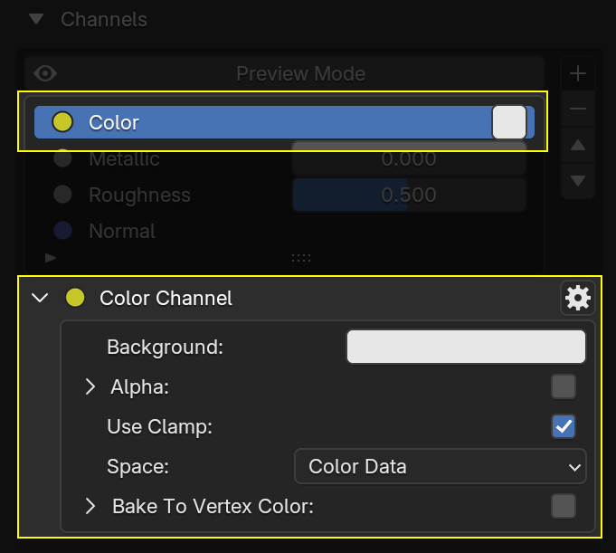 pic: RGB channel settings