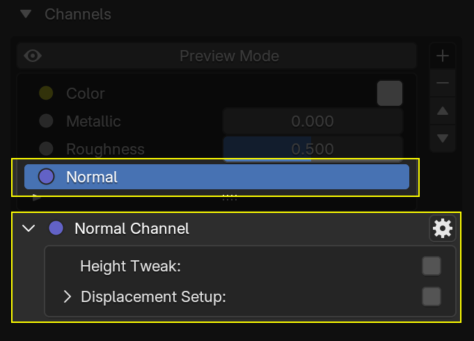 pic: Normal channel settings