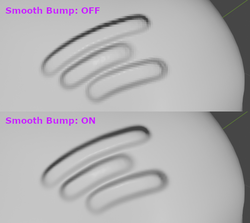 pic: comparison of when smooth bump is active and not